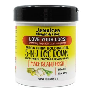 JAMAICAN MANGO & LIME 5 In 1 Loc Down Mega Firm Holding Gel 16oz
