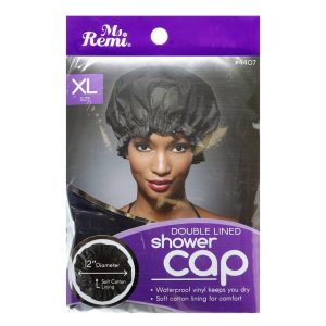ANNIE Double Lined Shower Cap [X-Large]Black