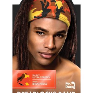 ANNIE Mr. Durag Spandex Ultra Stretch Dreadlocks Band Orange Camo