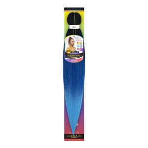 EZBRAID Rainbow 3-Tone Color Pre-Stretched Braid (30inch) T1B/Blue/Light Blue