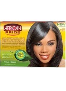 AFRICAN PRIDE Olive Miracle No-Lye Relaxer Kit [Super]